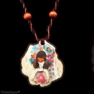 DeGarzia hand-painted pendant necklace